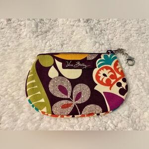 Vera Bradley Purple and Orange Floral Keychain Coin Bag
